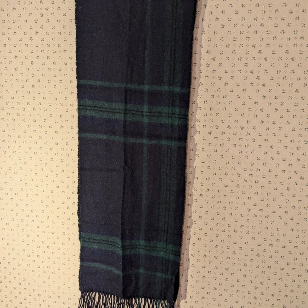 💙 Plaid Tartan scarf very soft wool blend dark academia preppy class Highlander